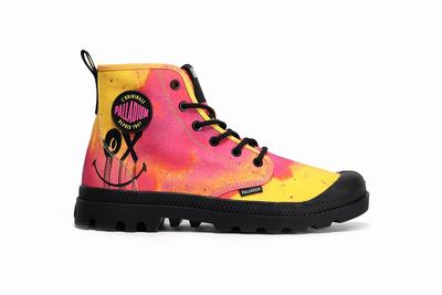 Botas Palladium PAMPA X SMILEY 50 Hombre Amarillo Rosas Naranjas | Costa Rica-78614